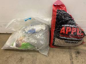 Bag of Apple Natural Hardwood Blend Pellets  and Miscellaneous Supplies