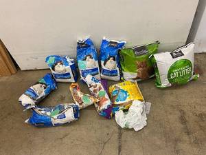 Lot of 10 Various Cat Litter Bags including Unscented and Clumping