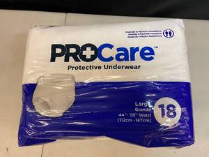 Pack of 18 ProCare Protective Underwear, Large (44 - 58 Waist)
