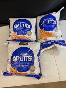Set of 3 Scented Cat Litter Bags - Fresh and Clean Scent