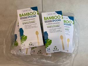 Lan - Set of 12 Boxes of Bamboo Disposable Spoons - 24 Spoons Each
