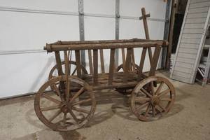 lot 367 image: antique wooden wagon 28x 44x 26