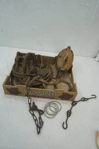 lot 71 image: vintage block and tackle