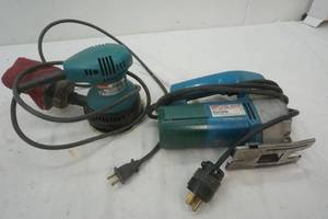 lot 81 image: Makita sander and Ryobi jig saw