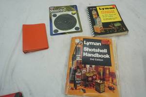 lot 132 image: Lyman reloading handbooks, self-adhesive targets