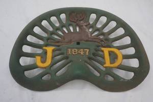 lot 231 image: vintage John Deere tractor seat