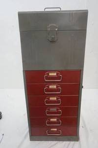 lot 243 image: small stuff filing cabinet and contents 30x1