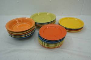 lot 279 image: colorful plates and bowls