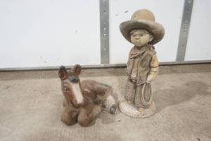 lot 393 image: cowboy and horse statue