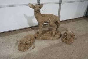 lot 399 image: 3 deer statues
