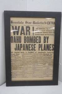 lot 402 image: WWII memorabilia framed newspaper