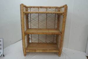 lot 413 image: collapsible 3 tier wicker shelf