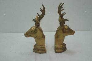 lot 483 image: brass stag bookends