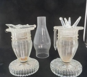lot 542 image: vintage glass candle holders