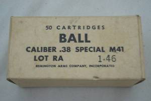 lot 595 image: Ball 38 special M41 ammunition