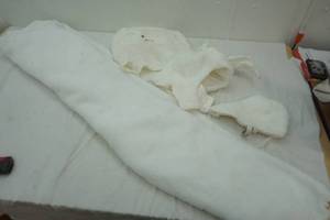 lot 602 image: adult bunny suit with 2 hats and 1 foot cover