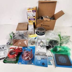 lot 6 image: Large Lot Of Plumbing Items Shower Tub Kit Korky Quiet Fill For Toilet Flappers And More New Preowned Open Box