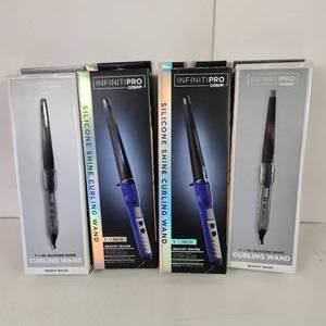 lot 24 image: Lot Of Four New Infinitipro  Conair Silicone Shine Curling Wand 1-1.5