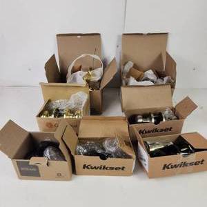 lot 28 image: Lot Of Seven Schlage Copper Creek Door Handles Open Box