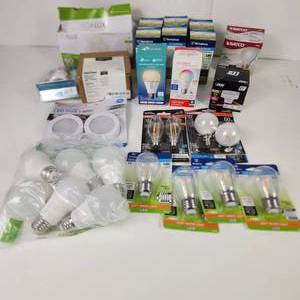 lot 32 image: Large Miscellaneous Lot Of Light Bulbs Some New Some Open Box