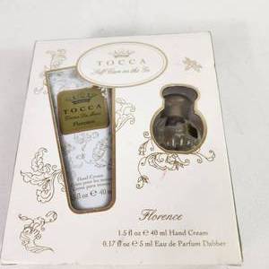 lot 53 image: TOCCA Self-Care On The Go 1.5 fl oz Hand Cream And 0.17 fl oz Eau De Parfum Dabber