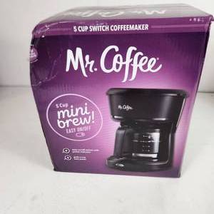 lot 59 image: Mr. Coffee 5 Cup Mini Brew Easy OnOff Grab A Cup Auto Pause Some Damage To Box