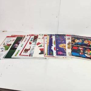 lot 64 image: Large Lot Of Christmas Window Clings Most Are New