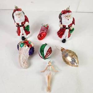 lot 66 image: Lot Of Seven Beautiful Christmas Ornaments Great Condition