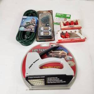 lot 67 image: Lot Of Christmas Items Target Vintage Light Bulbs Philips Extension Cord Light Set
