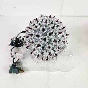 lot 72 image: Red Lighted Sphere 100 Mini Bulbs 6 Green Wire Great Condition With Original Box