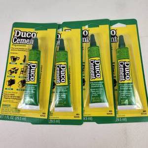 lot 92 image: Lot Of Four New Tubes Of Duco Cement Dries Clear And Dries Fast