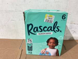 lot 261 image: Rascals Premium Baby Diapers CoComelon Edition Size 6, 112 Count
