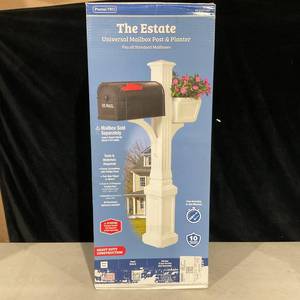 lot 373 image: Postal Pro The Estate Mailbox Post with Planter