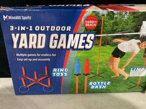 lot 388 image: 3-In-1 Outdoor Yard Games, Multigame Set for All Ages, 70-Inch Height, by MinnARK Sports
