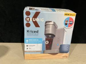lot 390 image: Keurig K-Iced Essentials, Gray Iced and Hot Single-Serve K-Cup Pod Coffee Maker, reusable tumbler included