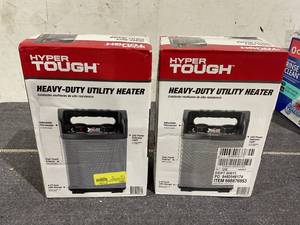 lot 160 image: LOT OF 2 Hyper Tough New 1500W Heavy Duty Utility Heater