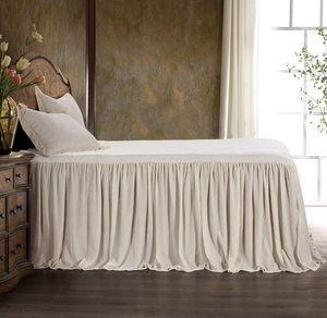 lot 126 image: HiEnd Accents Stella Faux Silk Velvet 3 Piece Bedspread Set with 2 Pillow Shams, Super King, Stone