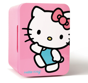 lot 155 image: Hello Kitty Pink 6 Can Mini Fridge Thermoelectric Cooler 4 Liter