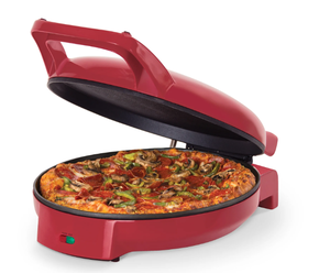 lot 156 image: Dash 12 Pizza Griddle, Red - Personal Pizza Maker with Dual Cooking Surfaces, Nonstick & 450°F Heat