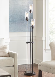 lot 389 image: Allen  Roth Latchbury 66.55 Bronze Multi-head Floor Lamp