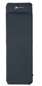 lot 397 image: Ozark Trail Self-Inflating Camp Pad with Pillow - Grey, Adult, 78 L x 25 W x 2 H
