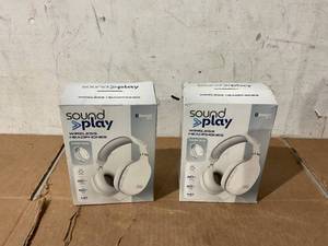 lot 302 image: LOT OF 2 SoundPlay Wireless Over Ear Headphones