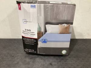 lot 638 image: Full Size Mainstays 2 Memory Foam Mattress Topper