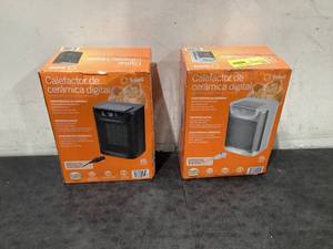 lot 640 image: LOT OF 2 Soleil Digital Ceramic Heater 1500W,Space Heaters for Inside,Portable Electric Heater for Home