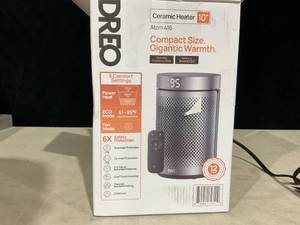 lot 423 image: DREO 10 Portable Space Heater with Remote, PTC Ceramic Electric Heater for Bedroom with Thermostat, 12h Timer, Safety Heater for Room