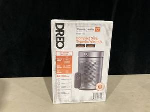 lot 424 image: DREO 10 Portable Space Heater with Remote, PTC Ceramic Electric Heater for Bedroom with Thermostat, 12h Timer, Safety Heater for Room