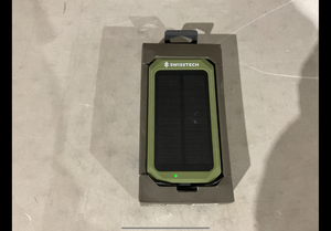 lot 445 image: Swiss Tech 20000 mAh Wireless Power Bank with Flashlight and Charging Pad, IP54 Weatherproof