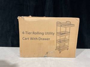 lot 454 image: 4-Tier Rolling Utility Cart With Drawers