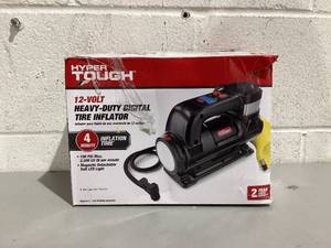 lot 533 image: Hyper Tough DC 12V Heavy Duty Direct Drive Digital Tire Inflator with Detachable LED Light