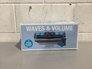 lot 541 image: Conair Professional Jumbo and Super-Jumbo Ceramic Hot Hair Rollers, 12 Piece Set, Blue